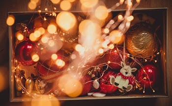 Red and Grey Christmas Baubles With Box