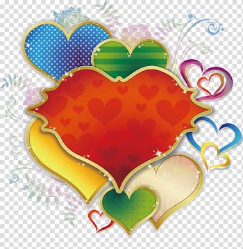 Red and multicolored heart , Fashion heart-shaped frame transparent background PNG clipart