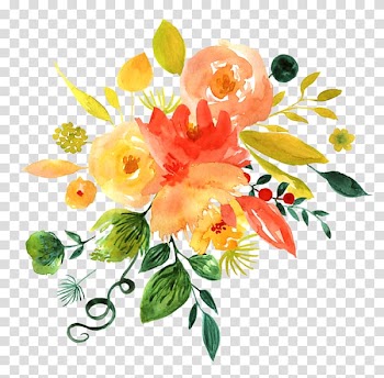 Red and orange flowers , Watercolour Flowers Watercolor: Flowers Watercolor painting , watercolour flowers transparent background PNG clipart