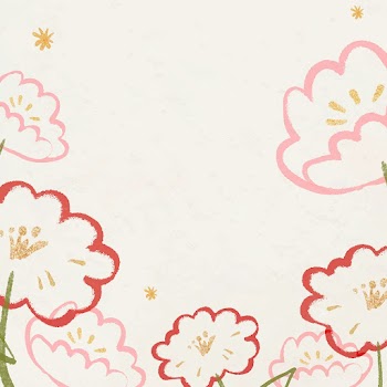 Red and pink blossom background vector design space