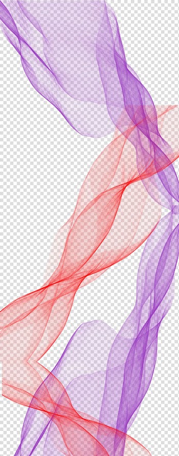 Red and purple smoke illustration, Ribbon Silk, Floating ribbons transparent background PNG clipart