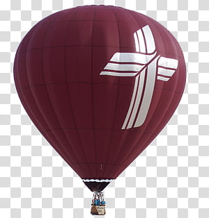 Red and white air balloon close-up transparent background PNG clipart