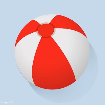 Red and White Beach Ball Vector Illustration | Free stock vector - 389997