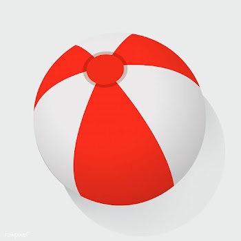 Red and White Beach Ball Vector Illustration | Free stock vector - 390721