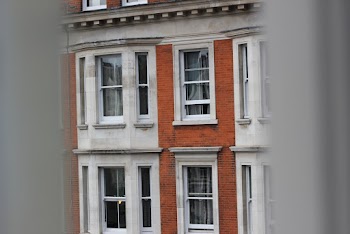 Red and White Building View