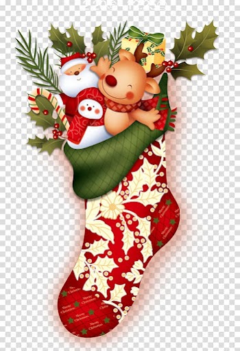 Red and white Christmas ing with toys art, Christmas ing Santa Claus Hosiery, Christmas ing transparent background PNG clipart