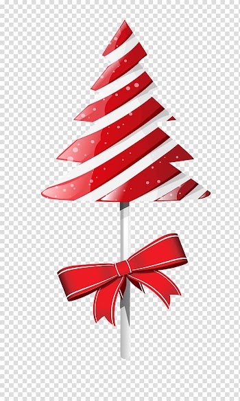 Red and white Christmas tree , Candy cane Christmas tree, Christmas candy transparent background PNG clipart