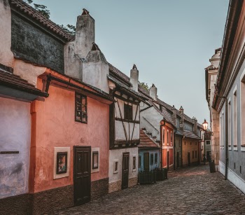Red And White Concrete Buildings