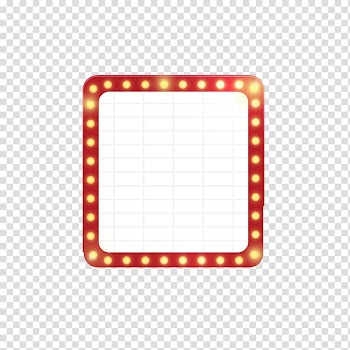 Red and white frame illustration, Billboard Neon sign Neon lighting, Neon signboard deduction material transparent background PNG clipart