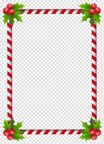 Red and white frame, Santa Claus Christmas tree Frames , page border transparent background PNG clipart