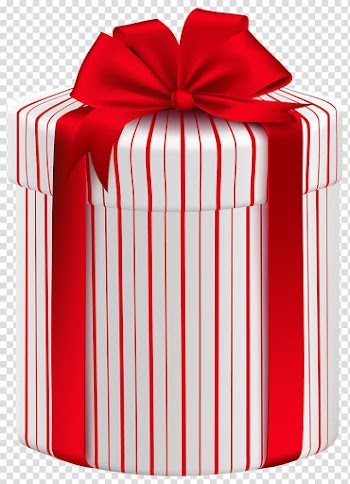 Red and white gift box, Christmas gift Box Paper , Large Gift Box with Red Bow transparent background PNG clipart