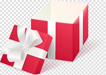 Red and white gift box illustration, Gift Decorative box, painted open gift box transparent background PNG clipart