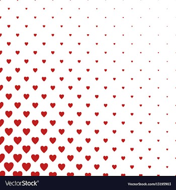 Red and white heart pattern background vector image