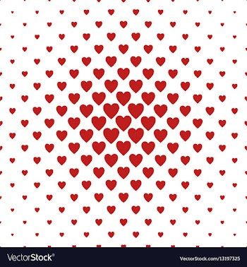 Red and white heart pattern background vector image