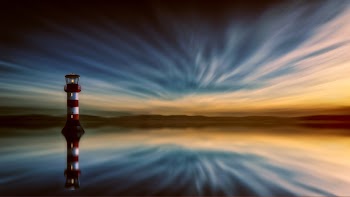 Red And White Lighthouse Painting