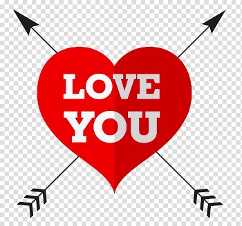 Red and white love you text with heart illustration, Love Heart, Love transparent background PNG clipart