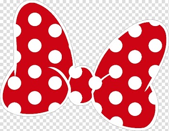 Red and white polka-dots ribbon , Minnie Mouse Mickey Mouse T-shirt , MINNIE transparent background PNG clipart