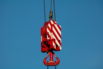 Red and White Pulley System