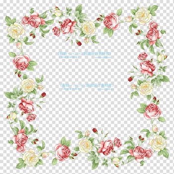 Red and white rose flower frame boarder , Border Flowers frame , flower transparent background PNG clipart