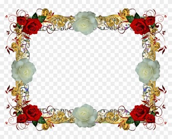 Red And White Rose Frame 1 By Lady1venus - Red Roses Greeting Cards