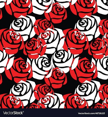 red and white roses seamless floral pattern