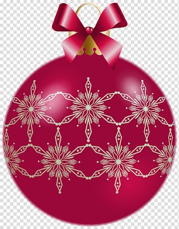 Red and white snowflake graphic bauble, Christmas ornament , Christmas Red Ornamental Ball transparent background PNG clipart
