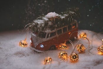 Red and White Toy on Snow Covered Ground