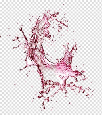 Red and white water spill illustration, Purple water splash effect element transparent background PNG clipart