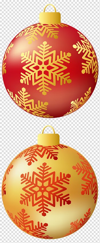 Red and yellow Christmass bauble illustration, Christmas , Christmas Balls Set transparent background PNG clipart