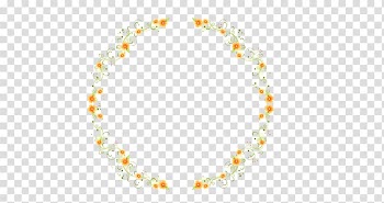 Red-and-yellow flower wreath illustration, Circle Flower Wreath, Round flower frame transparent background PNG clipart