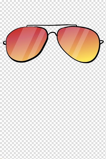 Red and yellow lens sunglasses with black frames art, Sunglasses Goggles Yellow, sunglasses transparent background PNG clipart