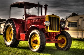 Red and Yellow Tractor Illustration