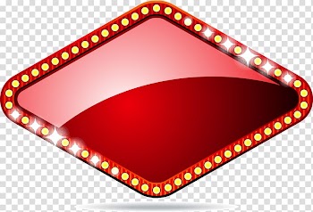 Red and yellow vanity light illustration, Dice Casino, hand painted red sign transparent background PNG clipart