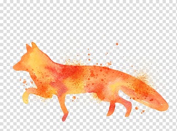 Red animal illustration, Fox Drawing Art Watercolor painting Printmaking, Drawing Fox transparent background PNG clipart