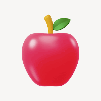 Red apple, 3D rendering design | Free Photo - rawpixel