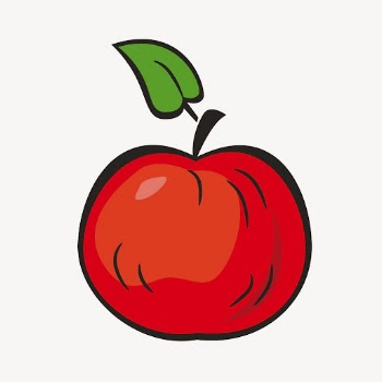Red apple clipart, illustration vector. | Free Vector - rawpixel