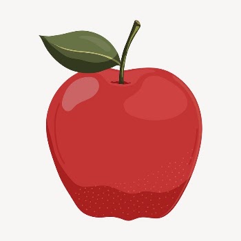 Red apple collage element, cute | Free Vector Illustration - rawpixel