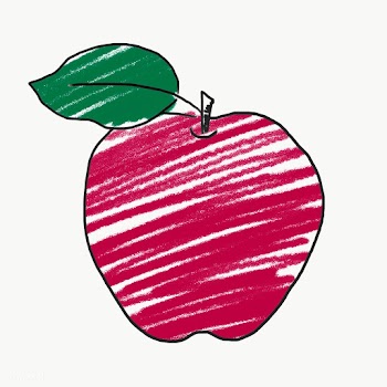 Red apple illustration crayon style | Free  transparent png - 2337129