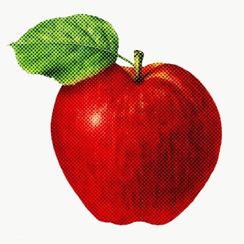Red apple illustration halftone style | Free  transparent png - 2336411