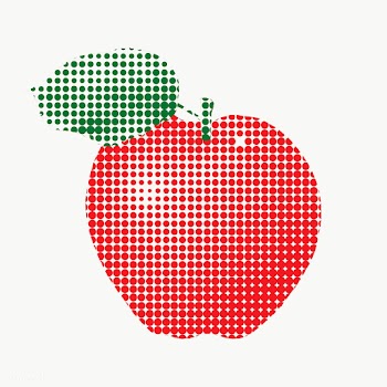Red apple illustration halftone style | Free  transparent png - 2337171