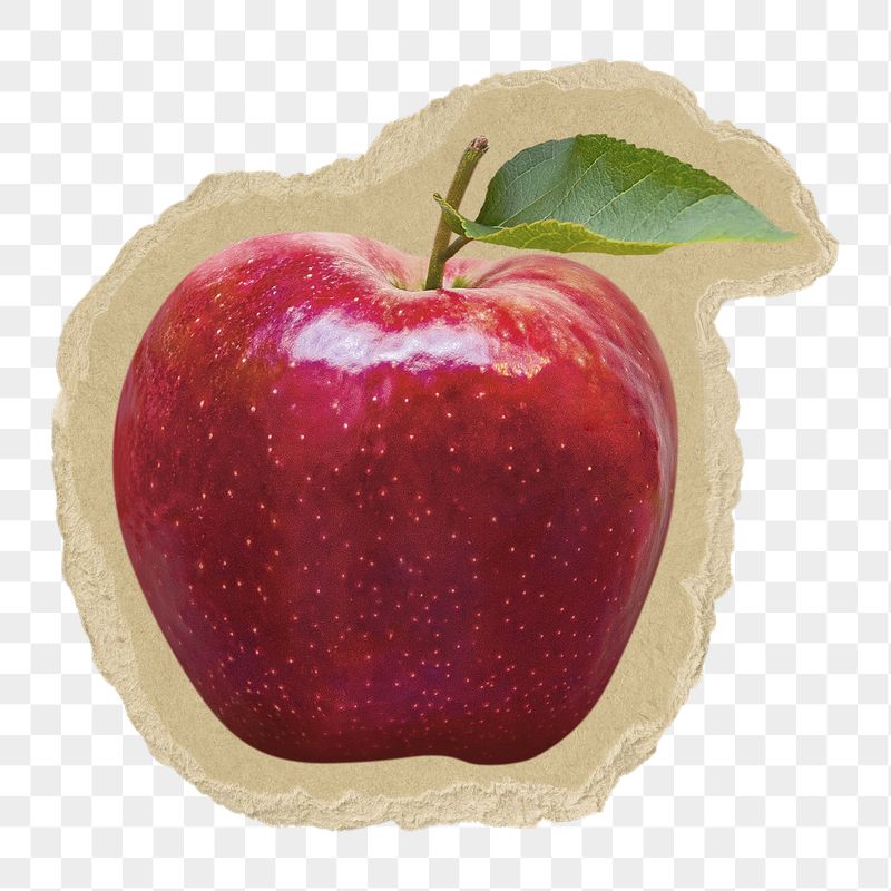 Red apple png sticker, torn | Free PNG - rawpixel