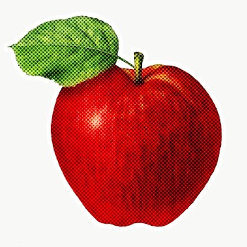 Red apple sticker illustration design element  | Free  transparent png - 2336945