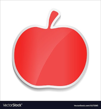 Red apple Sticker on white background vector image