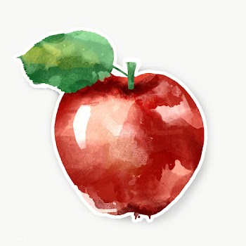 Red apple watercolor illustration design element  | Free  transparent png - 2337120