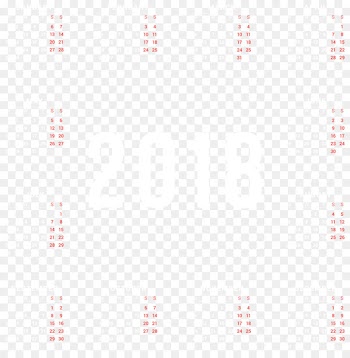 Red Area Pattern - Transparent 2018 Calendar PNG Image 