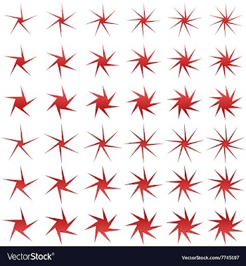 Red asymmetric star shape set vector image