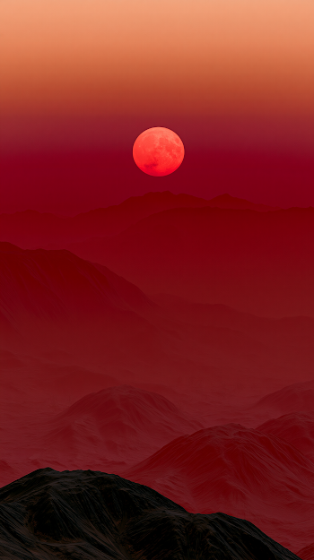 Red Atmosphere of Mars at Dusk