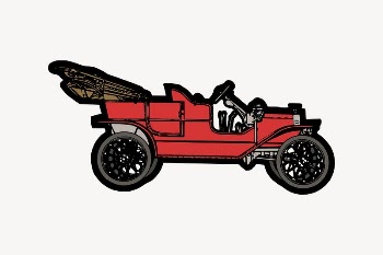 Red automobile clipart, vintage transportation | Free Vector Illustration - rawpixel