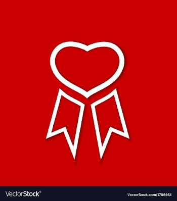  					Red award ribbon for Valentines day vector image														