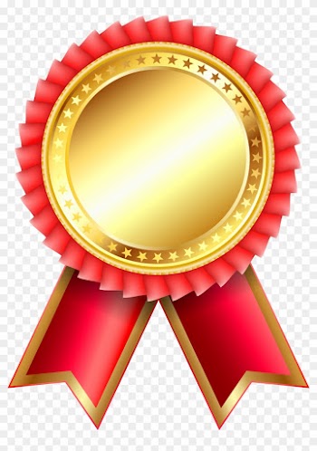 Red Award Rosette Png Clipar Image - Gold Medal Ribbon Png